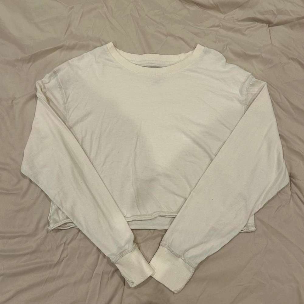 Urban Outfitters Women's Cream Long Sleeve Top